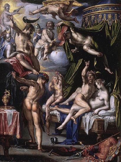 Joachim Wtewael Mars and Venus Surprised by Vulcan.